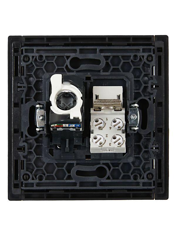Розетка 2-м RJ11+RJ45 кат.5E FORTE&PIANO FP135 черн. IEK FP-KT20-O-1-K02