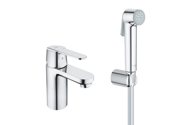 23238000 Смеситель для раковины GROHE Get с цепочкой и гигиеническим душем, хром