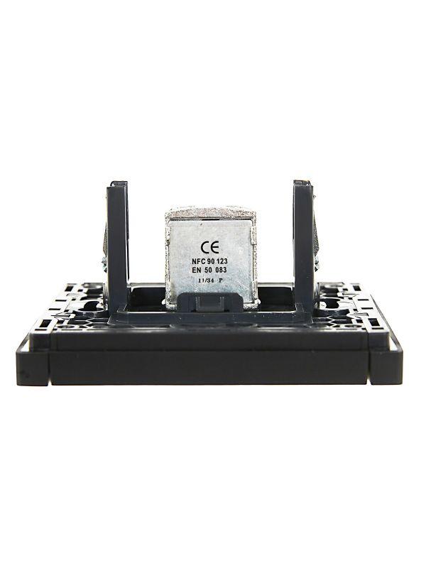 Розетка TV проходная FORTE&PIANO FP129 черн. IEK FP-A10-P-K02