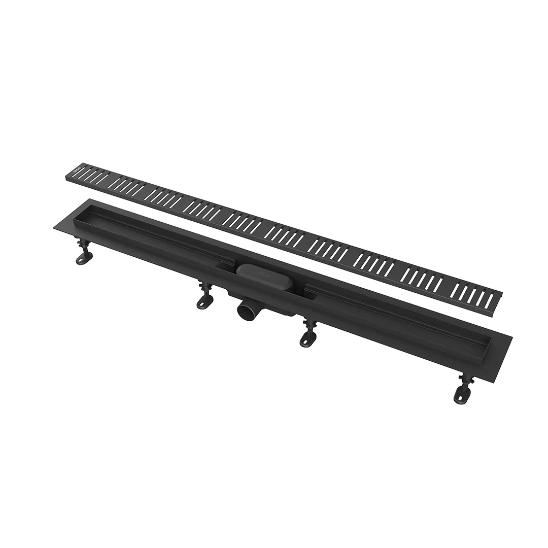 Душевой лоток smart из нержавеющей стали, черный