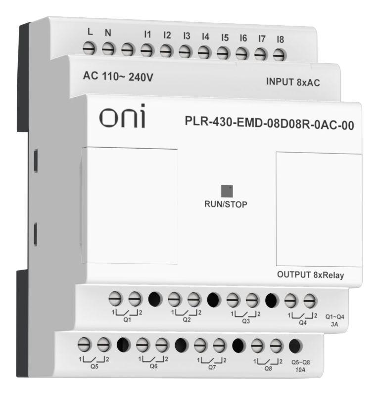 Модуль расширения входов выходов ПЛК 430 8 DI 8 RO 220В AC ONI PLR-430-EMD-08D08R-0AC-00