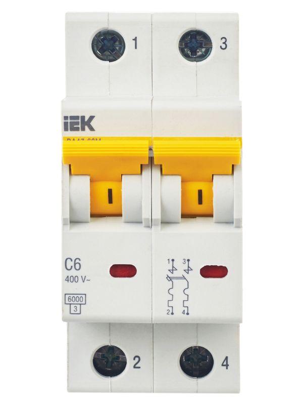 Выключатель автоматический модульный 2п C 6А 6кА ВА47-60M KARAT IEK MVA31-2-006-C