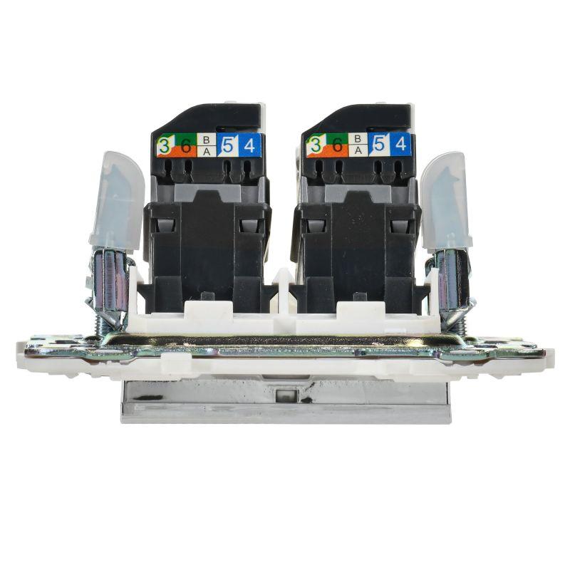 Розетка компьютерная двойн. RJ45 кат.5E SKANDY SK-K03N никель IEK SK-K20-1-K50