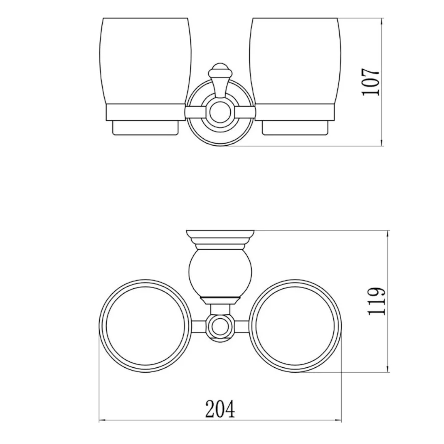 Стакан для ванной комнаты двойной Savol S-005768B, золото
