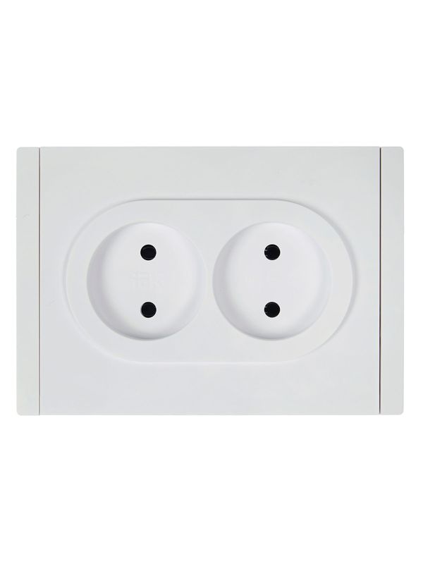 Розетка 2-м СП FORTE&PIANO FP226 10А без заземл. без защ. шторок безвинт. крепл. бел. IEK FP-R20-10-1-K01