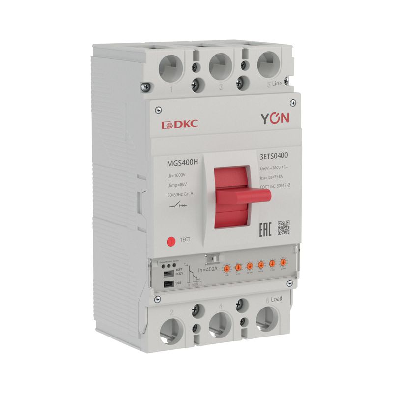Выключатель автоматический в литом корпусе MGS400H 3P 160-400А 75кА с электронным расцепителем ETS YON MGS400H-3ETS0400