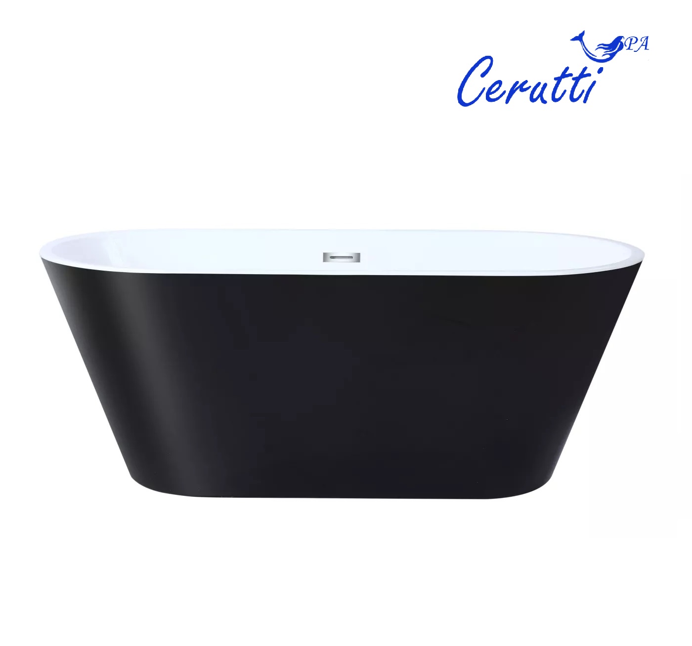 Ванна RESIA170IIGMB акриловая отдельностоящая черная матовая снаружи, белая внутри Ceruttispa (1700x750x600)
