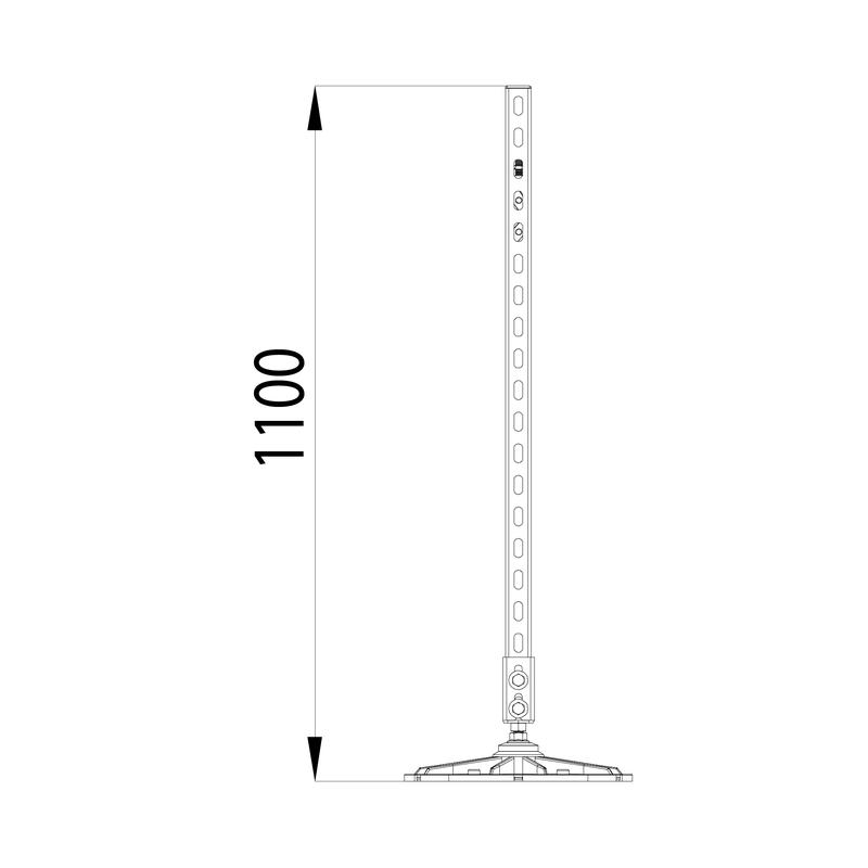 Конструкция опорная для горизонт. прямоугольн. воздуховодов и метал. лотков кабеленесущих систем TECHNORAPTOR FOOT 500х1000 HD КМ TR0287