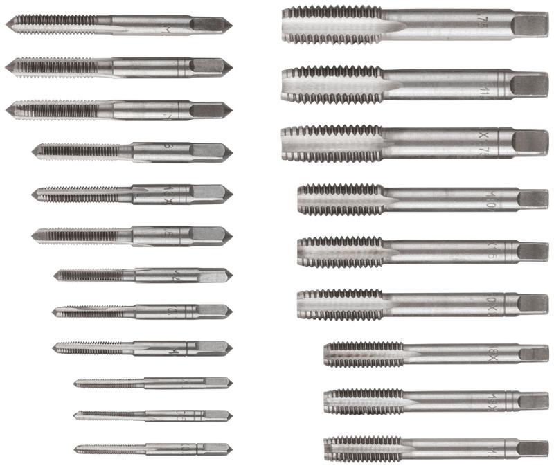 Метчики легированная сталь профи 21шт м3-М12 металлический кейс FIT 70801
