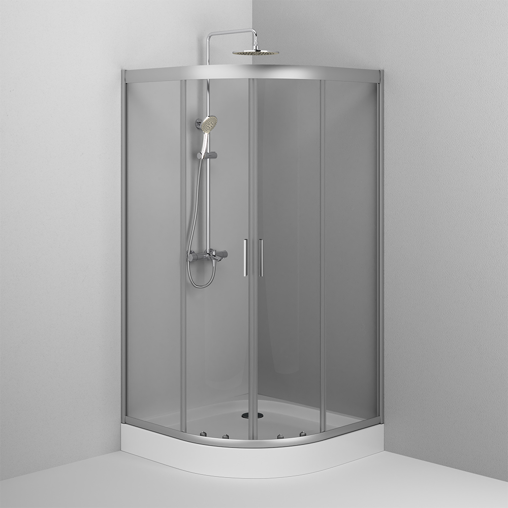 W90G-401-100WT Gem душевое ограждение 100х100, стекло прозрачное, профиль матовое серебо,без поддона