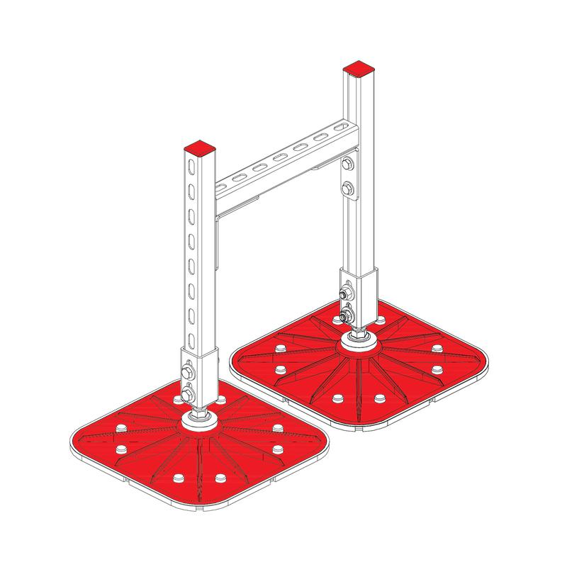 Конструкция опорная для горизонт. прямоугольн. воздуховодов и метал. лотков кабеленесущих систем TECHNORAPTOR FOOT 350х500 HD КМ TR0283