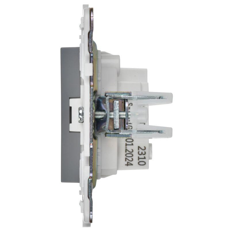 Розетка SKANDY 10А без заземл. защ. шторки SK-R01Gr сер. IEK SK-R13-10-K03