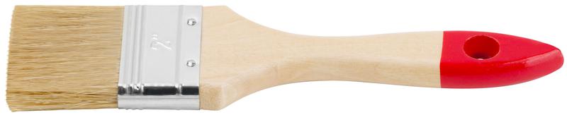 Кисть флейцевая "Оптима" 2дюйм (50мм) натур. свет. щетина деревянная ручка КУРС 00815