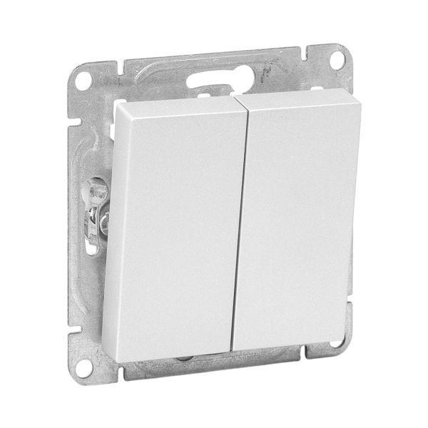 Выключатель кнопочный 2-кл. СП Эпика механизм алюм. EKF UP1-SWA-23