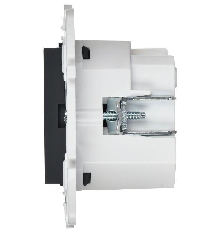 Розетка SKANDY 18Вт 16А с заземл. защ. шторки с USB C SK-R17G графит IEK SK-R14-16-U14-018-K53