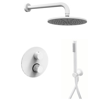 Смеситель термостат встраиваемый для душа 2 выход Paffoni LIGHT LIQ018BO встраиваемый Белый матовый