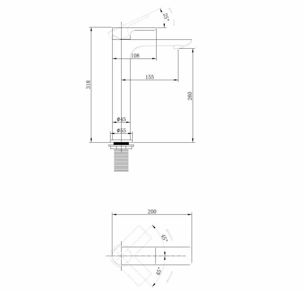 Смеситель ABBER Weiss Insel AF8011FW для раковины, белый матовый