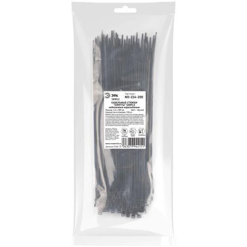 Хомут кабельный Simple 3.6х250 черн. NO-224-200 (уп.100шт) Эра Б0066035