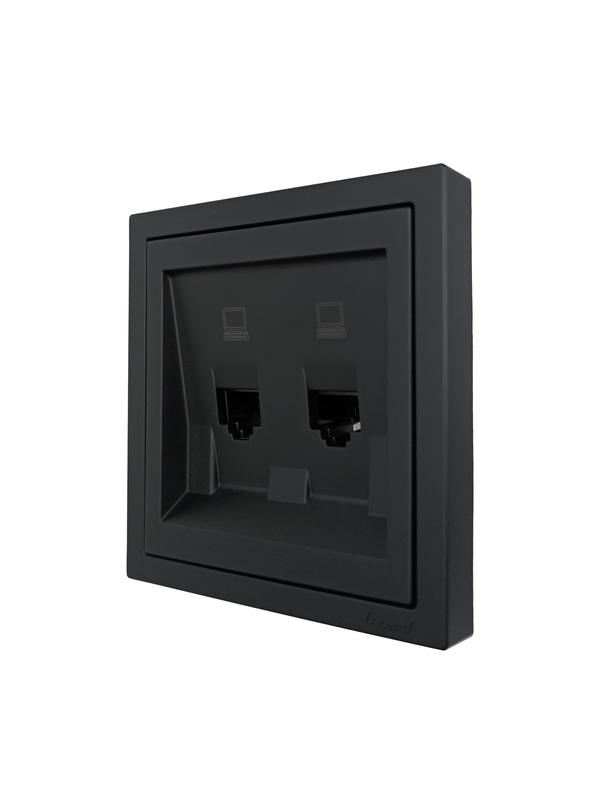 Розетка компьютерная 2-мест. СП ZIMA IP20 черн. бархат LEZARD 704-4288-141