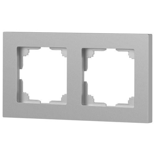 Рамка 2-м СП Accent 6-502-03 алюм. Intro Б0063755