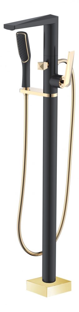 Смеситель напольный VENTURO черный-золото