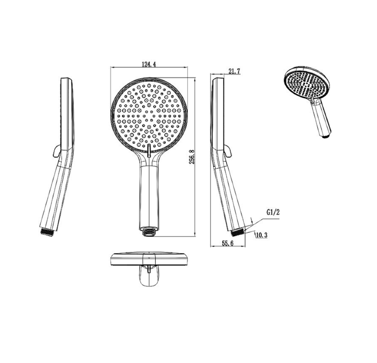 Лейка для душа Raglo R450.50.03, золотой сатин