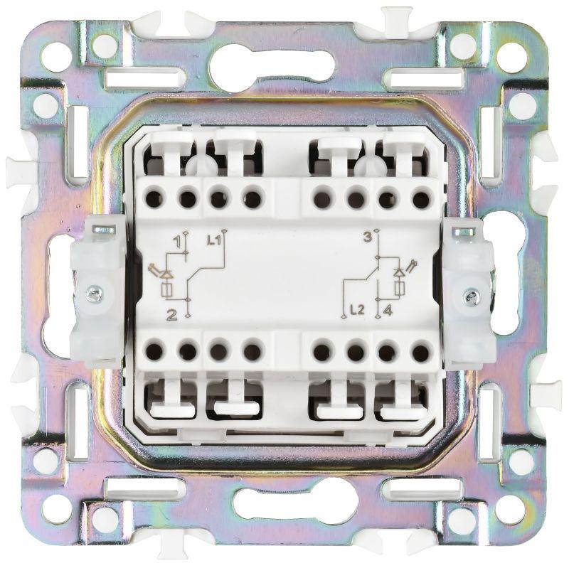 Выключатель проходной 2-кл. SKANDY 10А SK-V10N с индикацией никель IEK SK-V22-1-10-K50