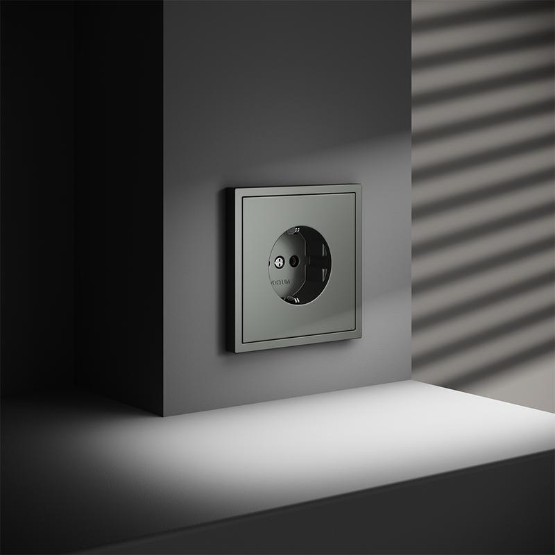 Розетка 1-м СП S70 16А с заземл. механизм титан Voltum VLS040106