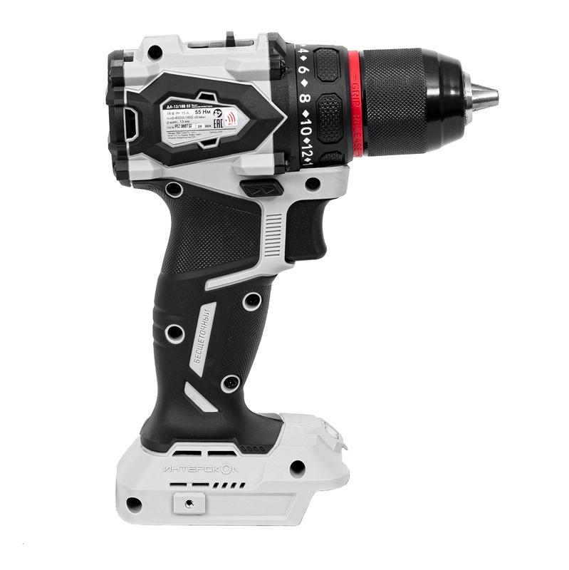 Дрель-шуруповерт аккумуляторная ДА-13/18В 55 Li-ion АПИ 18В 55Нм без АКБ и ЗУ бесщеточная картон ИНТЕРСКОЛ 952.0.0.70