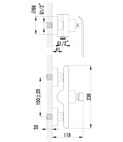 Смеситель для душа Lemark Melange (LM4903CW)