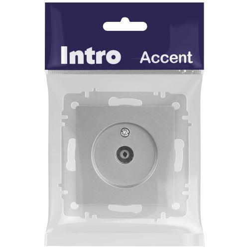 Розетка телевизионная одиночная TV СП Accent 6-301-03 IP20 алюм. Intro Б0063607