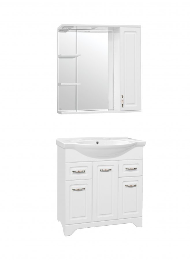 Зеркальный шкаф "Олеандр-2 750/С", белый