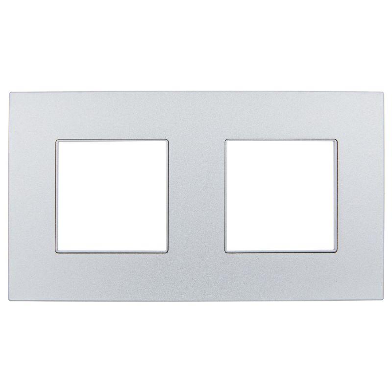 Рамка 2-м SKANDY SK-F32S металл серебр. IEK SK-M22-M-K23