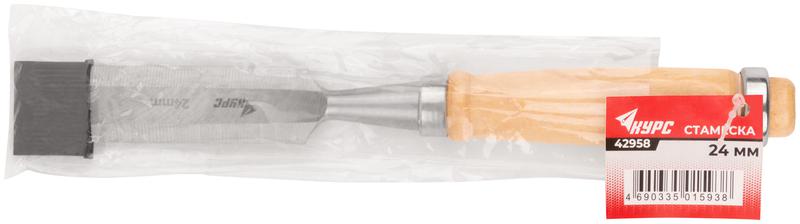 Стамеска 24мм деревянная ручка КУРС 42958