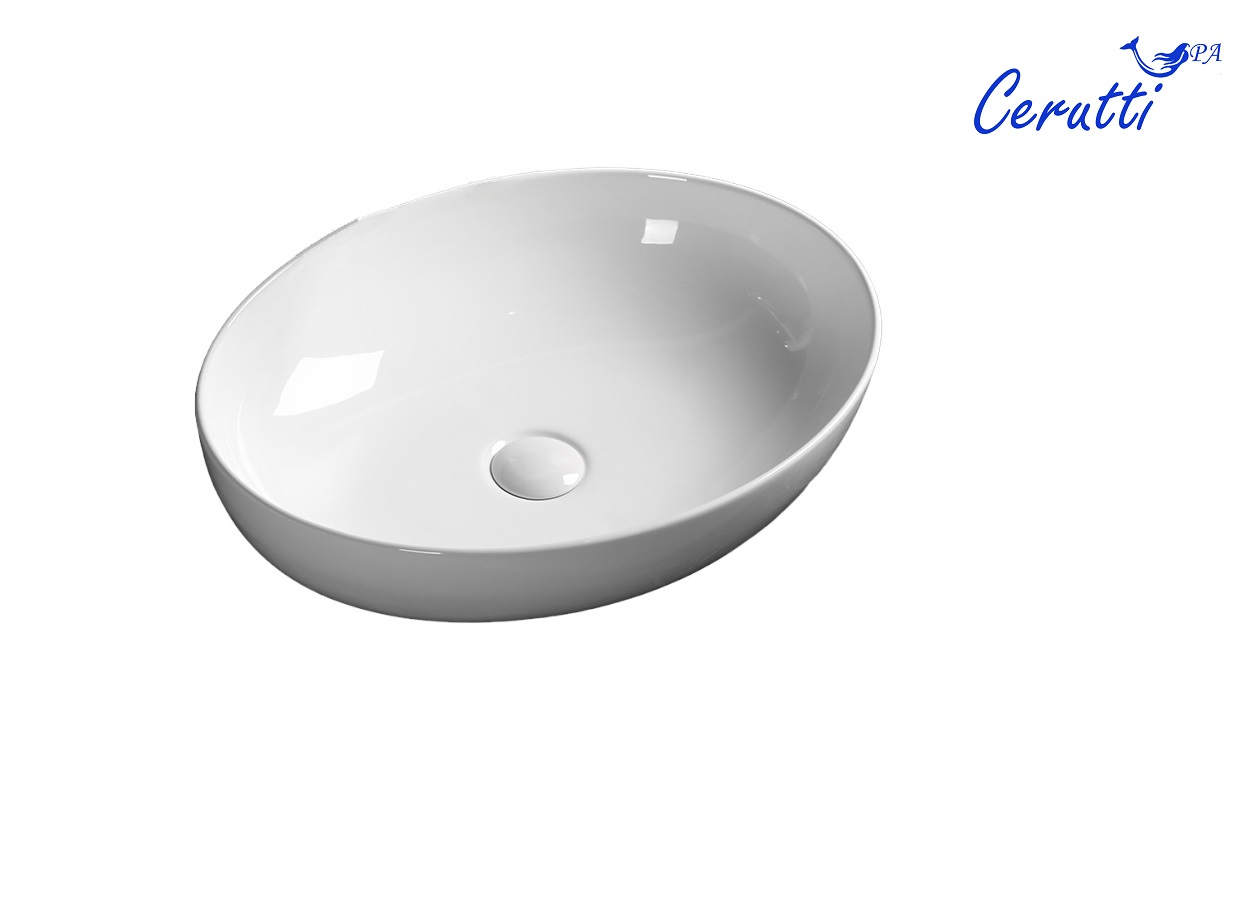 Раковина CR0019 накладная, белая, овальная 515х395х135 Ceruttispa