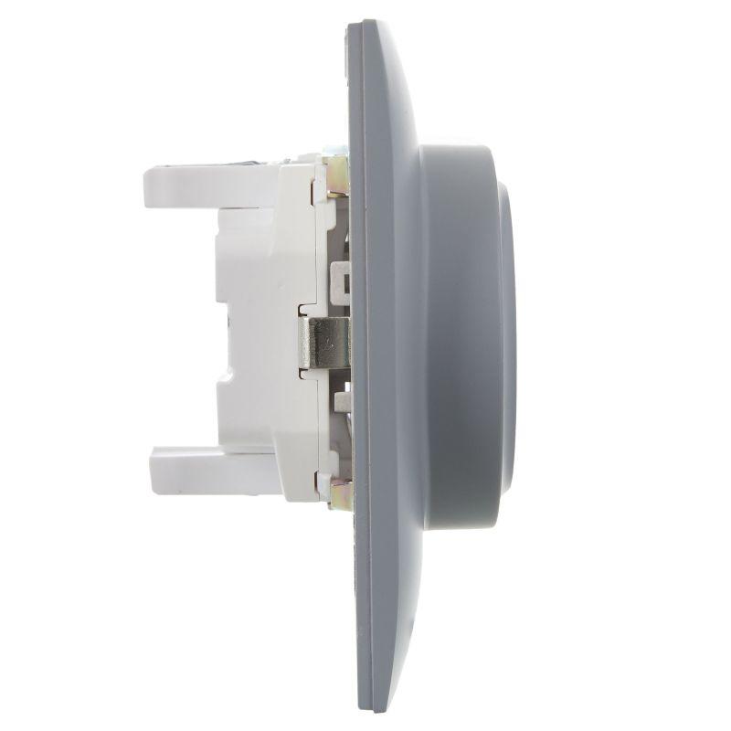 Розетка 2-м SKANDY 16А с заземл. без защ. шторок в сборе SK-R08Gr сер. IEK SK-R21-16-K03-F