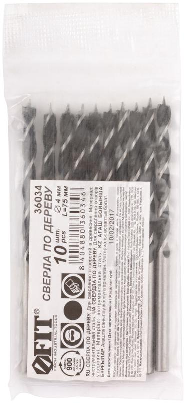 Сверло по дереву 4мм (уп.10шт) FIT 36034