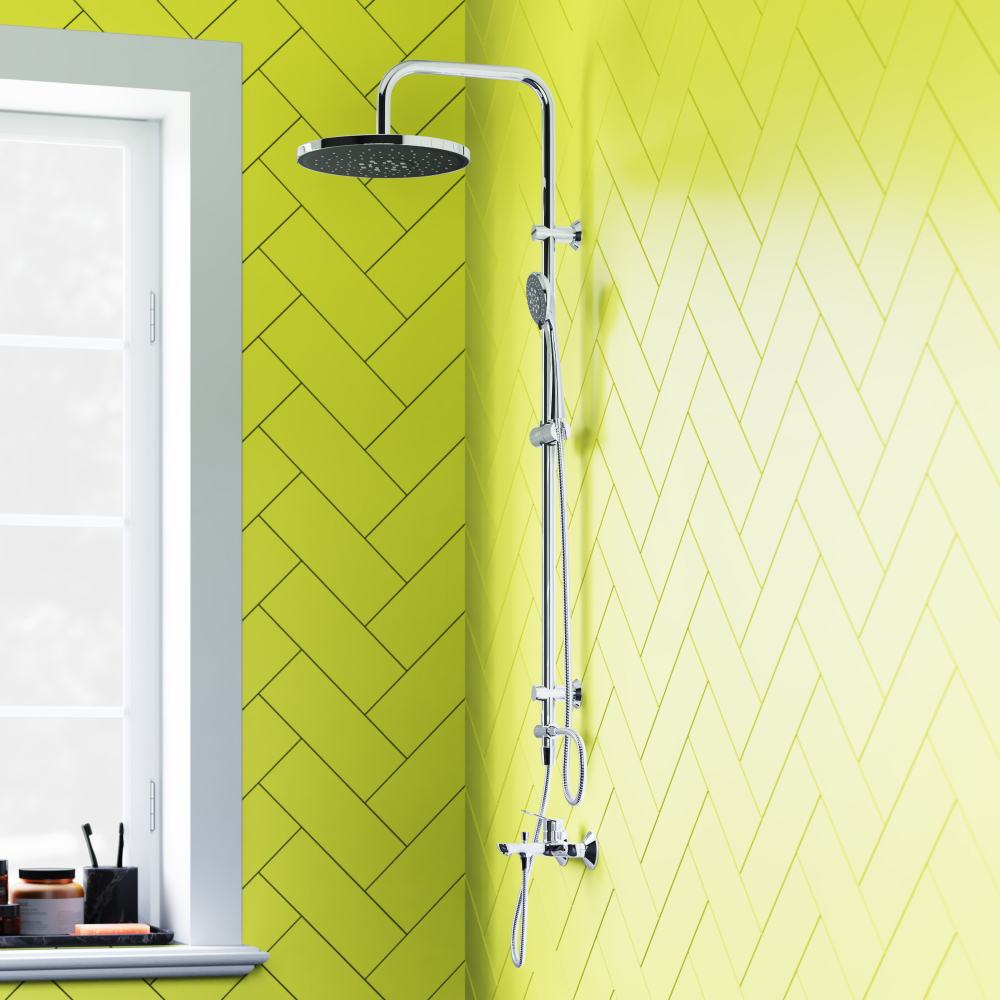 D0710000 Norma душевая система с тропическим  душем, ручной душ 5 функций,  шланг 175 мм