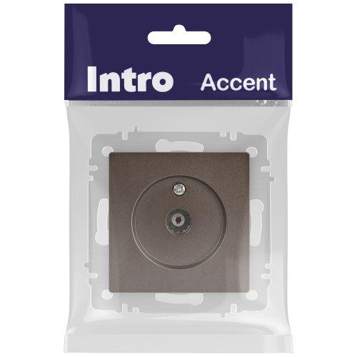 Розетка телевизионная одиночная TV СП Accent 6-301-08 IP20 бронза Intro Б0063616