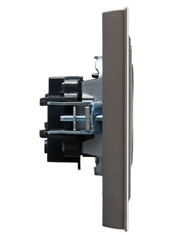 Розетка СП BRITE РСР10-1-0-БрС 10А в сборе без заземл. без защ. шторок сталь IEK BR-R10-10-K46-F