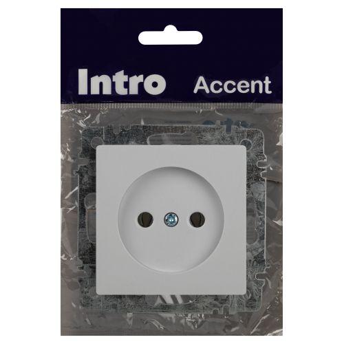 Розетка 1-м СП Accent 6-201-01 16А IP20 250В 2Р AL/CU бел. Intro Б0063653
