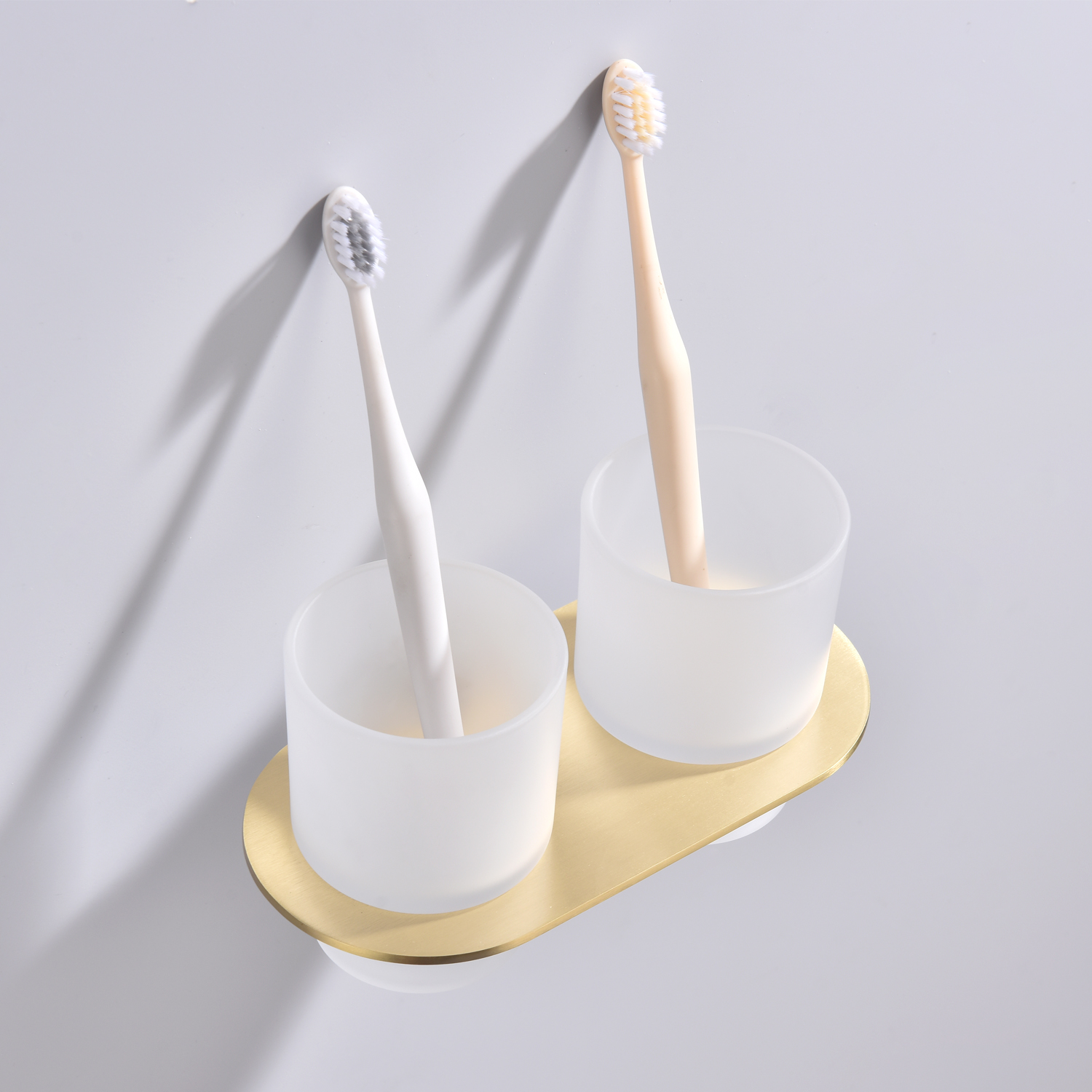 Стакан для ванной комнаты двойной Raglo R300.08.03, золотой сатин