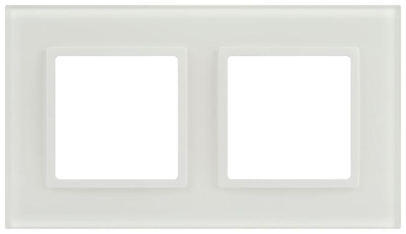 Рамка 2-м Elegance 14-5102-01М для розеток и выключателей стекло матов. бел. Эра Б0065834