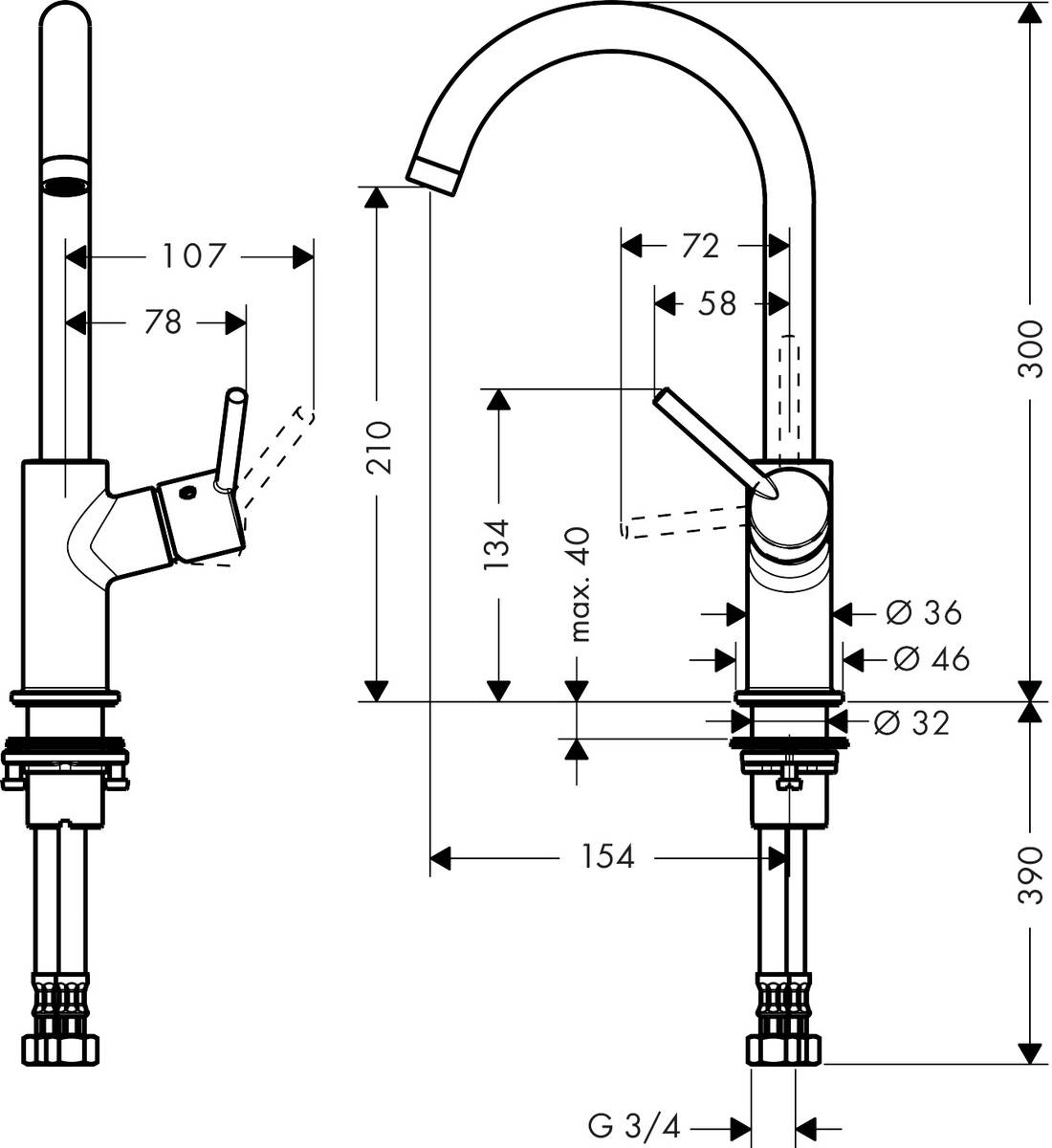 Смеситель Hansgrohe Talis 32082000 для раковины