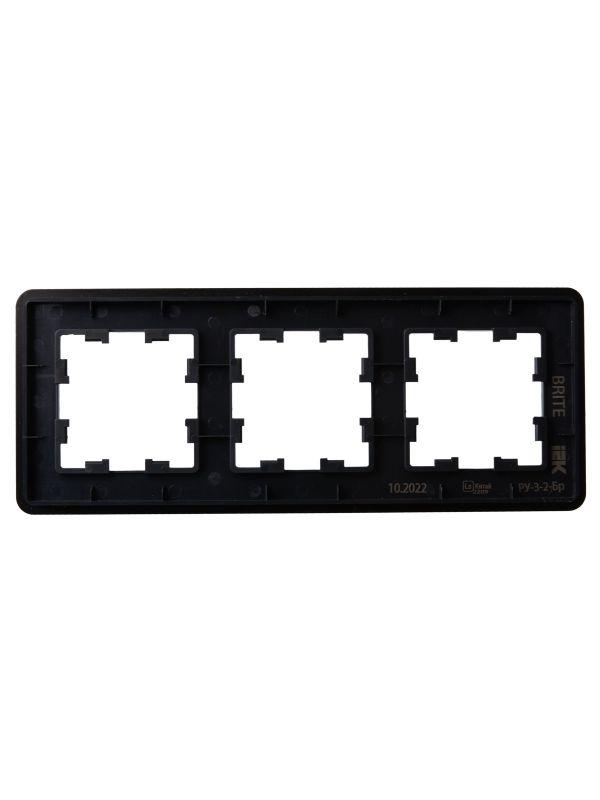 Рамка 3-м BRITE РУ-3-2-Бр стекло черн. RE IEK BR-M32-G-41-K02