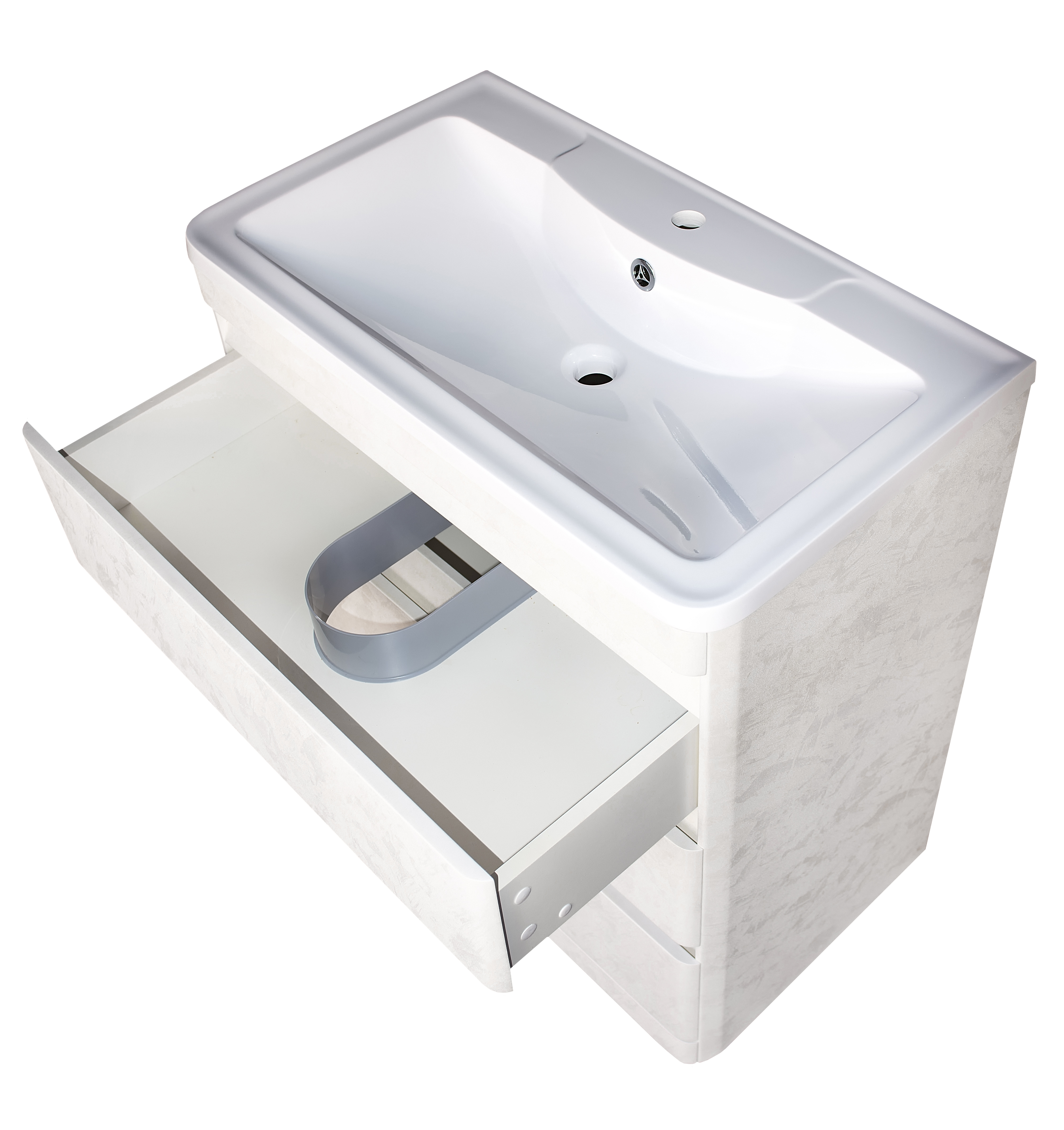 Тумба напольная "Атлантика 80" (3 ящ.), Люкс бетон крем, PLUS