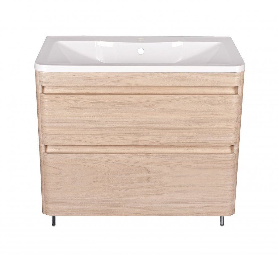 Тумба напольная "Атлантика 90", Люкс ясеь перламутр, PLUS