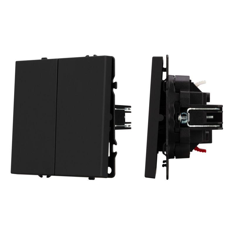 Механизм выключателя двухклавишный проходной SWT-NOBE-MKP2-SFPL-BK 230В 10А Arlight 054255