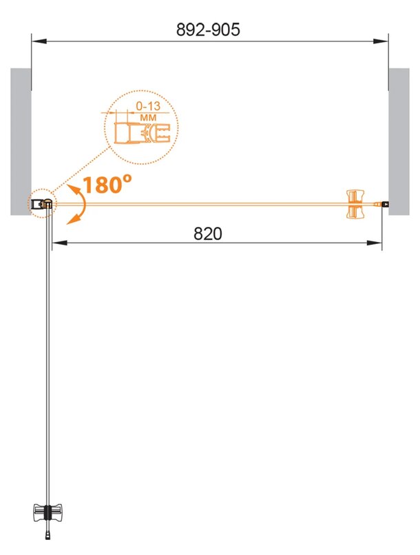 Душевая дверь CEZARES ECO-O-B-1-90-C-NERO