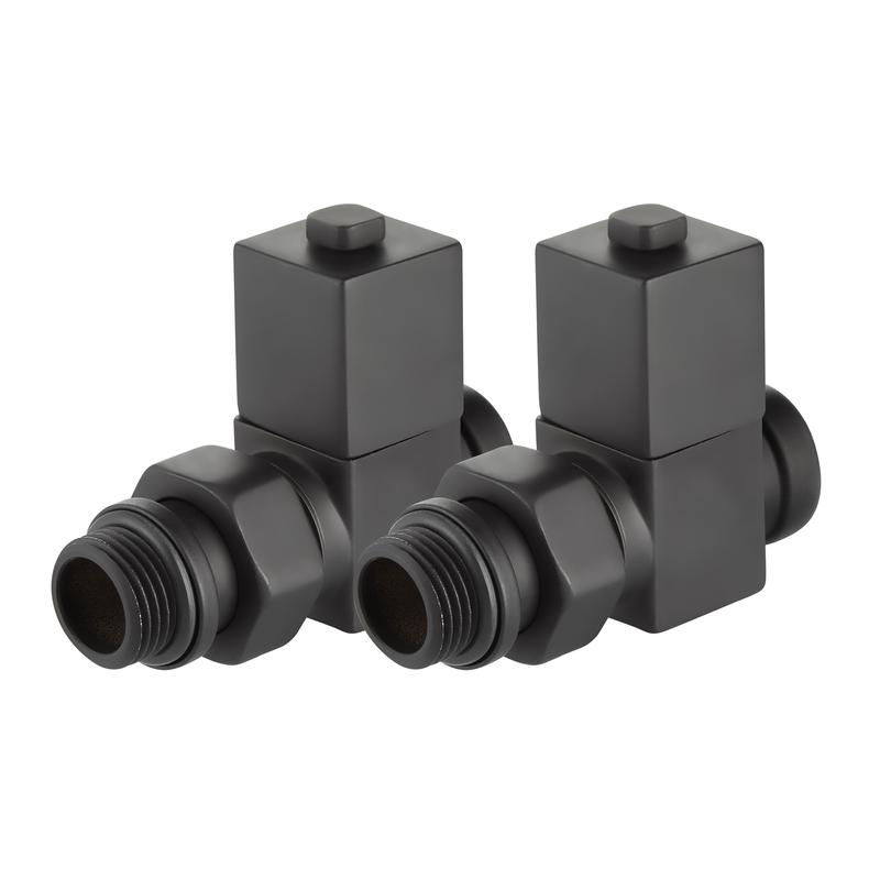 Набор дизайн-вентилей CUBE прямой 1/2дюйм черн. Royal Thermo НС-1422575